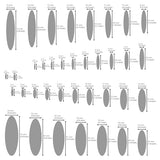 Aleks Melnyk #208 Metal Ellipse Template, Stencil, Geometric Template, Ellipse Master, Art Oval Tool, Isometric Drawing Template, Lapidary, - WoodArtSupply
