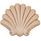 Ornament Shell Birch Wood Applique - 3" X 2-1/2" Onlay Antique & Modern Furniture Doors, Walls Carved Ornamental Decor | G10-3281 UNIQANTIQ HARDWARE SUPPLY