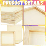 Fireboomoon 6 Pack Square Wood Panels,Unfinished Blank Wooden Canvas Cradled Painting Panel Boards for Craft,Drawing,Painting,Pouring,Wood Burning(8" FIREBOOMOON