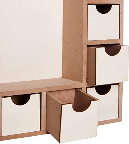 BRUBAKER Wooden Advent Calendar to Fill with 24 Drawers - DIY Unfinished Christmas Calendar for Painting, Crafting and Self-Design - Reusable - 13 BRUBAKER