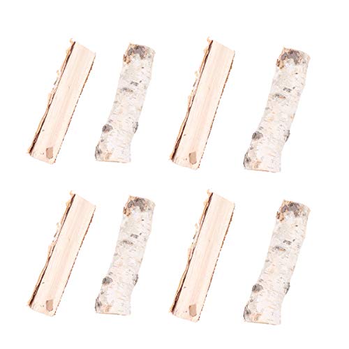 8PCS Christmas Birch Logs Natural Wooden Branches Unfinished Wood Log DIY Christmas Wooden Crafts Photo Props for Xmas Christmas Holiday Table WoodArtSupply