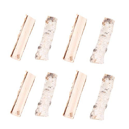 8PCS Christmas Birch Logs Natural Wooden Branches Unfinished Wood Log DIY Christmas Wooden Crafts Photo Props for Xmas Christmas Holiday Table
