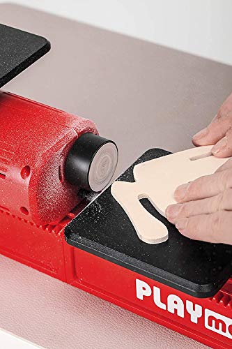 PLAYmake 4 in 1 Child-Safe Wood Workshop | World’s Only Kid-Friendly Working Jigsaw | Cuts Through Soft Wood with No Risk of Injury | Secure Base to - WoodArtSupply