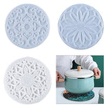Large Coaster Molds, 3 PCS Silicone Molds for Resin Casting, Mandala Coaster Resin Molds Set, Round Coaster Epoxy Molds for Making Carved Hollow Cups ZMCHE