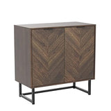 Nathan James Accent Modern Free Standing Buffet Sideboard Hallway, Entryway, Dining Living Room, 1 Storage Cabinet, Enloe - Walnut/Black Nathan James