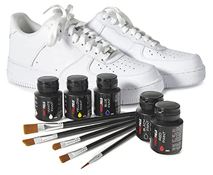 Forcefield unisex adult Paint Kit for Shoes, Black, White, Red, Blue, Yellow, One Size US - WoodArtSupply