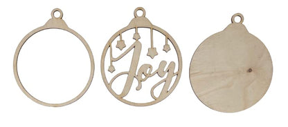 Joy Door Sign 3 Pieces Laser Cut Out Unfinished RND41 - WoodArtSupply