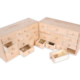 Vencer Set of 2 Wooden Countdown to Christmas Advent Calendar,Craft Storage Organizer with 24 Drawers,DIY Unfinished Wood,Apothecary Cabinet,Kids Vencer