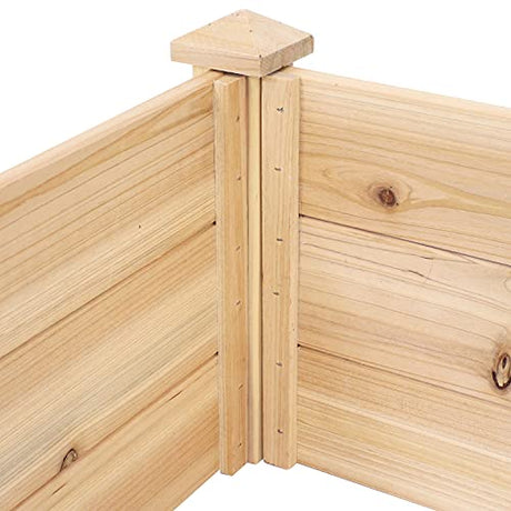 Sunnydaze 48-Inch Square Wood Raised Garden Bed - Outdoor Elevated Planter Box for Flower, Vegetable, and Herb Gardening Sunnydaze