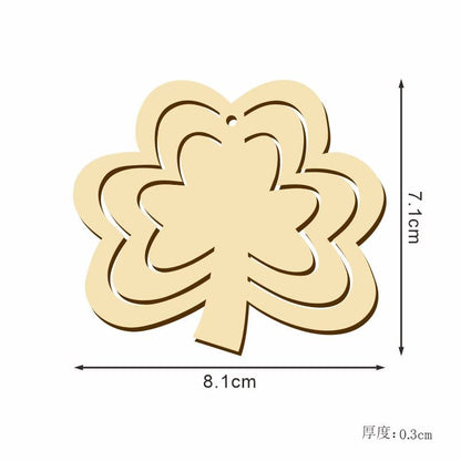 HIPIHOM St. Patrick's Day Shamrock Wooden Ornaments Unfinished Wood Clover Cutouts with Ropes for St. Patrick's Party Tree Table Decorations (30 - WoodArtSupply