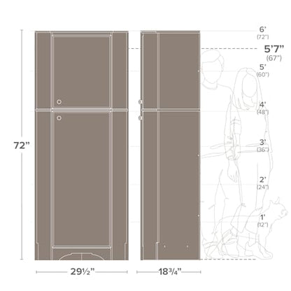 Prepac Elite 29.25" Corner Cabinet with Two Doors, Tall White Storage Cabinet, Corner Cabinet with Doors, Corner Bathroom Cabinet 18.75" D x 29.25" W