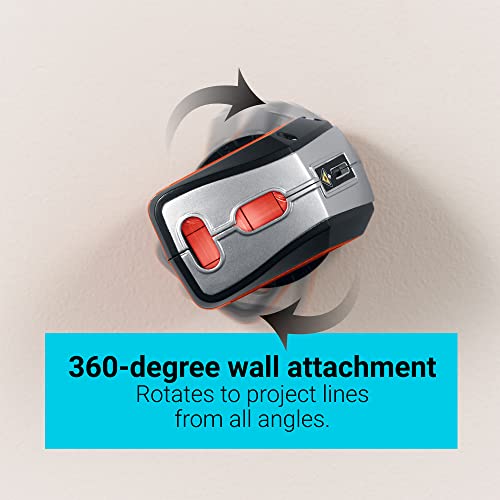 BLACK+DECKER Laser Level, Self-Leveling, 360 Degree Wall Attachment, AA Batteries Included (BDL220S), 7.25 x 7 x 2.5 inches BLACK+DECKER