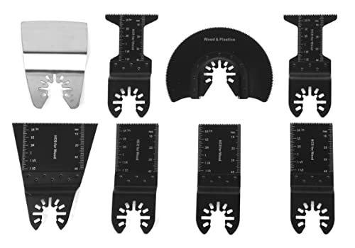 WEN MTB008 8-Piece Oscillating Multi-Tool High Carbon Steel Wood Blade Set WEN