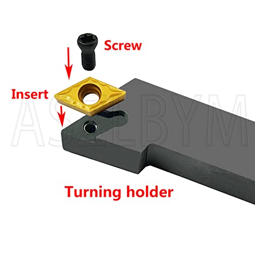 ASZLBYM 3/8" 10mm Shank Indexable Carbide Lathe Turning Tool Holder Set Cutting Tools for Turning Grooving Threading Boring Bar with Carbide Turning - WoodArtSupply