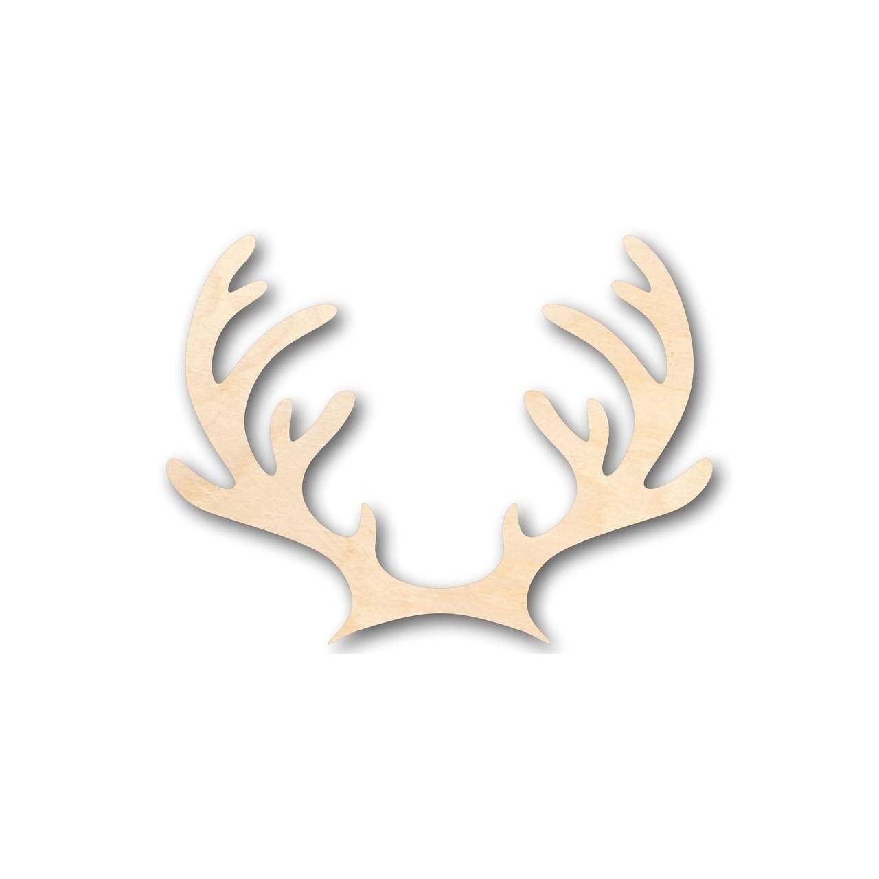 Unfinished Wood Reindeer Antlers Shape - Animal - Wildlife - Craft - up to 24" DIY 8" / 1/4"