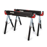 Steelman Adjustable Height Work Table Folding Sawhorses, Set of Two, Durable Steel Construction, Folding Legs, 2x4 Table Support Arms, 2,600 lb. Steelman