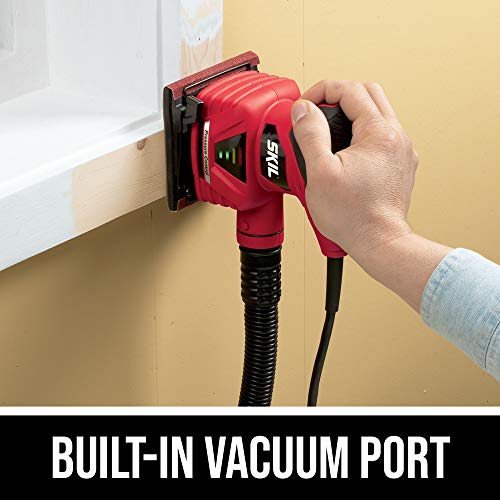 SKIL 7292-02 2.0 Amp 1/4 Sheet Palm Sander with Pressure Control , Red Skil