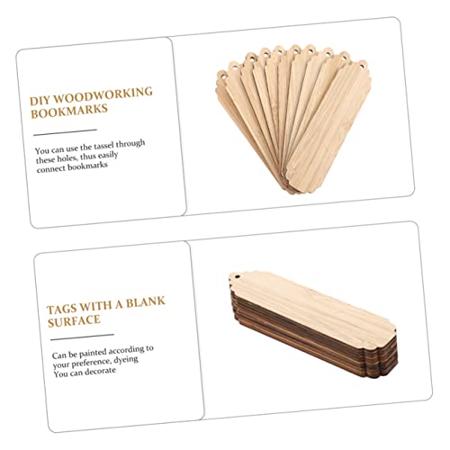 LALAFINA 30 Sets Wooden Blank Bookmark Unfinished Wood Tags Wooden Craft Bookmark Blank Bookmark with Holes Bamboo Gift Tags Wood Gift Tag Reading LALAFINA