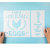 Hen Chicken Farmhouse Stencils, 4 Pcs Farm Eggs Hen Chicken Farmhouse Rustic Farmhouse Reusable Stencil for Painting on Wood Fabric Wall Furniture CODOHI