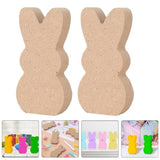 KALLORY Easter Wooden Bunny Cutouts,10pcs Unfinished Wooden Easter Rabbit Cutouts Easter Wood Bunny Slice Ornament for Easter Crafts Easter Spring KALLORY