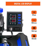 VEVOR Heat Press Machine 8 in 1 Combo Heat Press 15 x 15 Inch Heat Transfer Machine 360-Degree Swing Away Digital Shirt Printing Multifunction VEVOR
