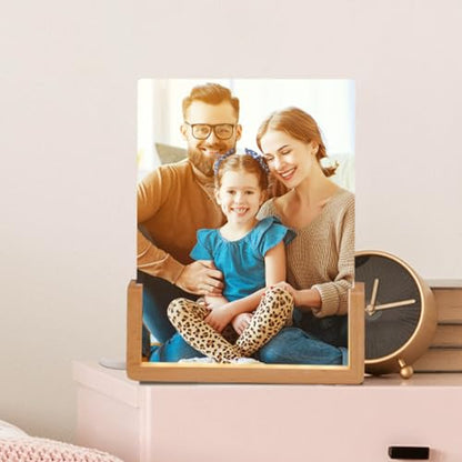 PYD Life 4 Pack Sublimation LED Glass Photo Picture Frames Blanks 6" x 8" White with Warm Color Light LED,Sublimation Blanks Glossy Glass Photo - WoodArtSupply