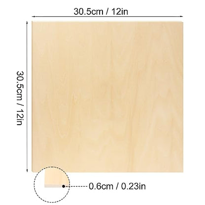 18 PCS 12 Inch Square Basswood Board, Thickness 1/4 Inch (6 mm), Basswood Sheets, balsa Wood Sheet,Plywood Sheets for Laser, CNC Cutting, Wood