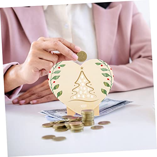 Abaodam 4pcs DIY Piggy Bank Unfinished Wood Toys to Paint Change Holder Case Coin Storage Jar Large Piggy Bank Wooden Money Bank Heart Shaped Piggy Abaodam