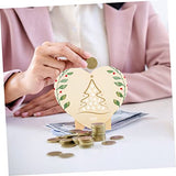 Abaodam 4pcs DIY Piggy Bank Unfinished Wood Toys to Paint Change Holder Case Coin Storage Jar Large Piggy Bank Wooden Money Bank Heart Shaped Piggy Abaodam