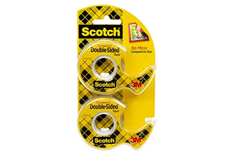 Scotch Double Sided Tape, 0.5 in. x 400 in., 2 Dispensers/Pack Scotch