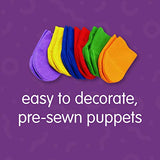 Colorations Felt Imaginary Hand Puppet Craft Kit for Kids, Makes 12 Puppets, Googly Eyes, Dragons, Dramatic Play, Imagination, Creatures, Role Play, Colorations