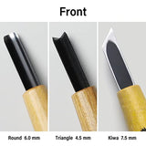 Wazakura 3PCS Bonsai Chisel Kit with Round Gouge, Single Bevel Skewed and V-Parting Tool, Hand Carving Tool Set for Jin Shari Making, Woodworking Wazakura