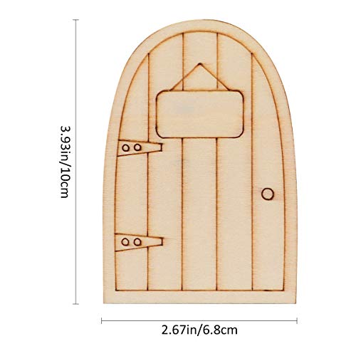 Happyyami 20pcs Fairy House Door Unfinished Wood Slices Garden Fairy Door miniture House Furniture Miniature elf Door Fairy Ornament DIY Craft Happyyami