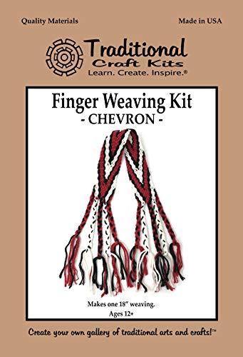 Traditional Craft Kits Finger Weaving Kit - Chevron - Arts & Crafts for Adults and Kids - Beginner Weaving Kit - Complete Craft Kit with Weaving Traditional Craft Kits