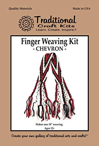 Traditional Craft Kits Finger Weaving Kit - Chevron - Arts & Crafts for Adults and Kids - Beginner Weaving Kit - Complete Craft Kit with Weaving