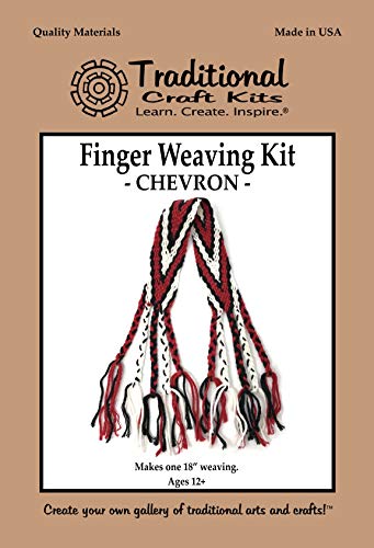 Traditional Craft Kits Finger Weaving Kit - Chevron - Arts & Crafts for Adults and Kids - Beginner Weaving Kit - Complete Craft Kit with Weaving - WoodArtSupply