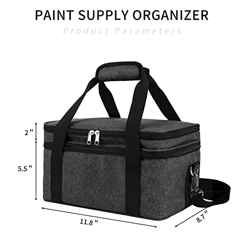 ALTLLEN Acrylic Paint Storage Case, Black, Unisex, Plastic and Leather, Ideal for Artists on-the-go ALTLLEN