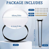 Lallisa 24 Inch Extra Large Resin Table Molds Round Epoxy Resin Molds Set with Metal Frame 3 Hairpin Legs for Table Epoxy Resin Table Mold Epoxy Lallisa