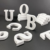 4 Inch Wood Letters, Unfinished Wooden Letters for Crafts, White Marquee Alphabet Letters for Wedding Birthday Party (Letter A) HANWER
