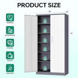 Letaya Metal Storage Cabinet with Lock Door, 71" Adjustable Shelf Steel Lockers for Office, Home,School,Garage Utility Tool Cabinet (2 Letaya