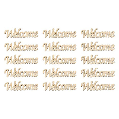 Amosfun Wedding Wooden Cutouts Wooden Slices Embellishments for DIY Craft Decorations 15pcs Amosfun