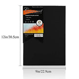 CONDA Black Canvases for Painting 9x12 inch, Pack of 14, 100% Cotton Acid-Free, 8 oz Gesso-Primed, Canvas Panels, Art Boards for Oil & Acrylic conda