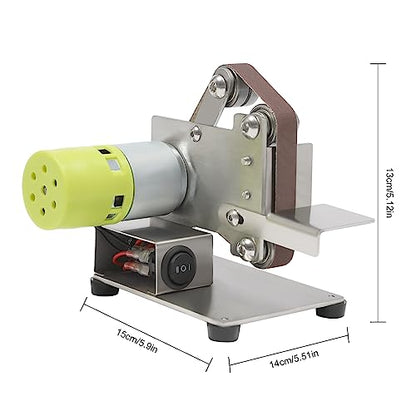 Mini Belt Sander-Electric Bench Grinder | 7 Adjustable Speeds | Sturdy Stainless Steel Construction | 150W Copper Motor | Compact & Lightweight | DIY - WoodArtSupply