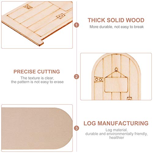 VOSAREA 50PCS Fairy Theme Mini Doors Wooden Miniature Doors Wood Fairy Garden Doors for Art and Crafting VOSAREA