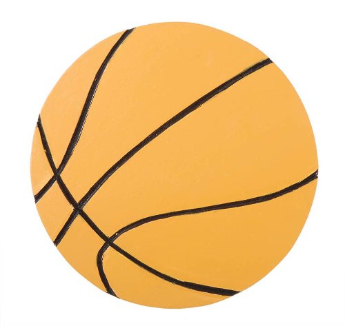 Darice 9199-43 Natural Painted Wood Cutout, Large Basketball - WoodArtSupply