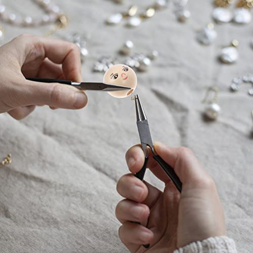 Ciieeo 50Pcs Round Wood Beads Smile Face Wood Loose Beads Bulk with Hole Doll Head Beads for Crafts Bracelet Necklace Jewelry Making 22MM Ciieeo