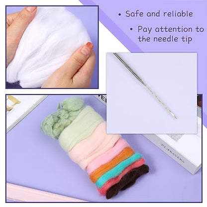 Fedmut Needle Felting Kit, Animal Needle Felting Kit for Beginner Adult with Felting Wool, Felting Foam Mat, Felting Needles and Video Instructions,