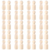Toyvian Wooden Peg Dolls Unfinished, 1- 1/ 3 inch Wood Peg Dolls, Pack of 40 Wooden People Pegs for DIY Crafting Painting Handicrafts Wooden Peg Toyvian