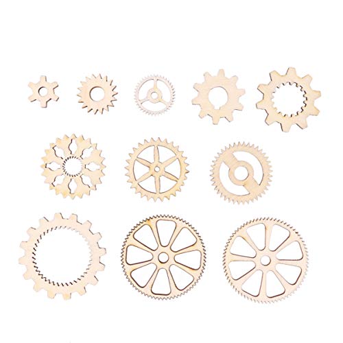 Happyyami 50PCS Nativity Craft Unfinished Wooden Earrings Toy Labels Mini Wooden Gear Slices Wood Shapes for Crafts Unfinished Wooden Gear DIY