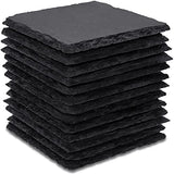 13 Pieces Slate Drink Coasters, GOH DODD 4 Inch Black Stone Coasters Cup Coaster Set for Home Decor and Laser Engraving, Square GOH DODD